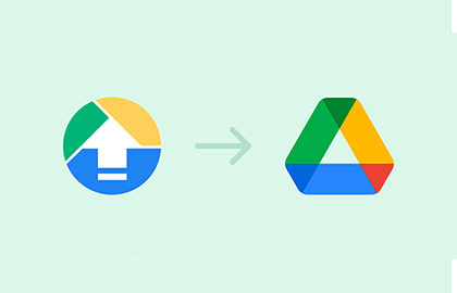 logo DriveUploader and logo Google Drive