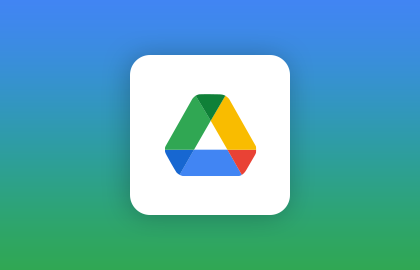 Google Drive logo on blue green gradient background