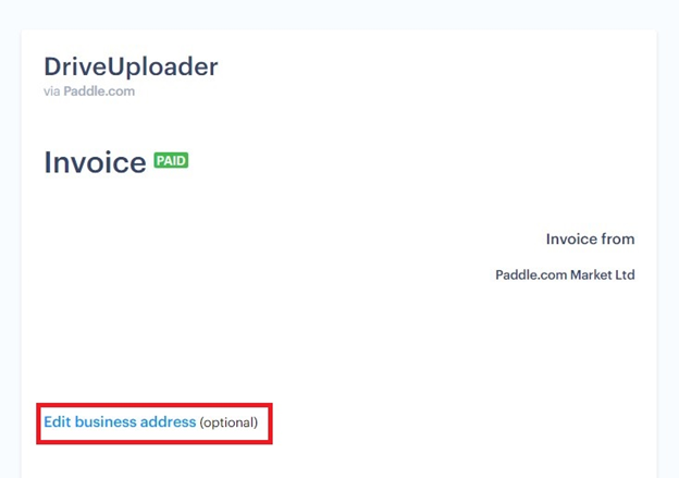 Adding address in paddle invoice