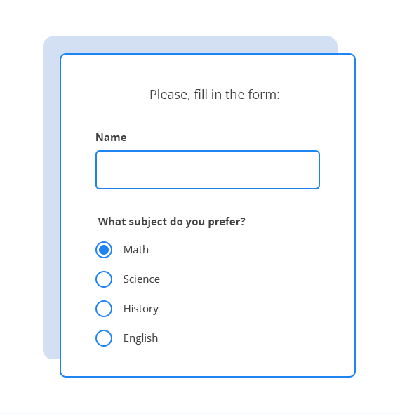 screenshot of a form