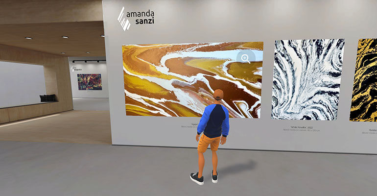 student in metaverse gallery